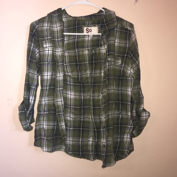 SO Tops - SO Green flannel